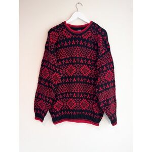 VTG Gap Men's 100% Cotton Fair Isle Nordic Chunky Knit Sweater , Medium